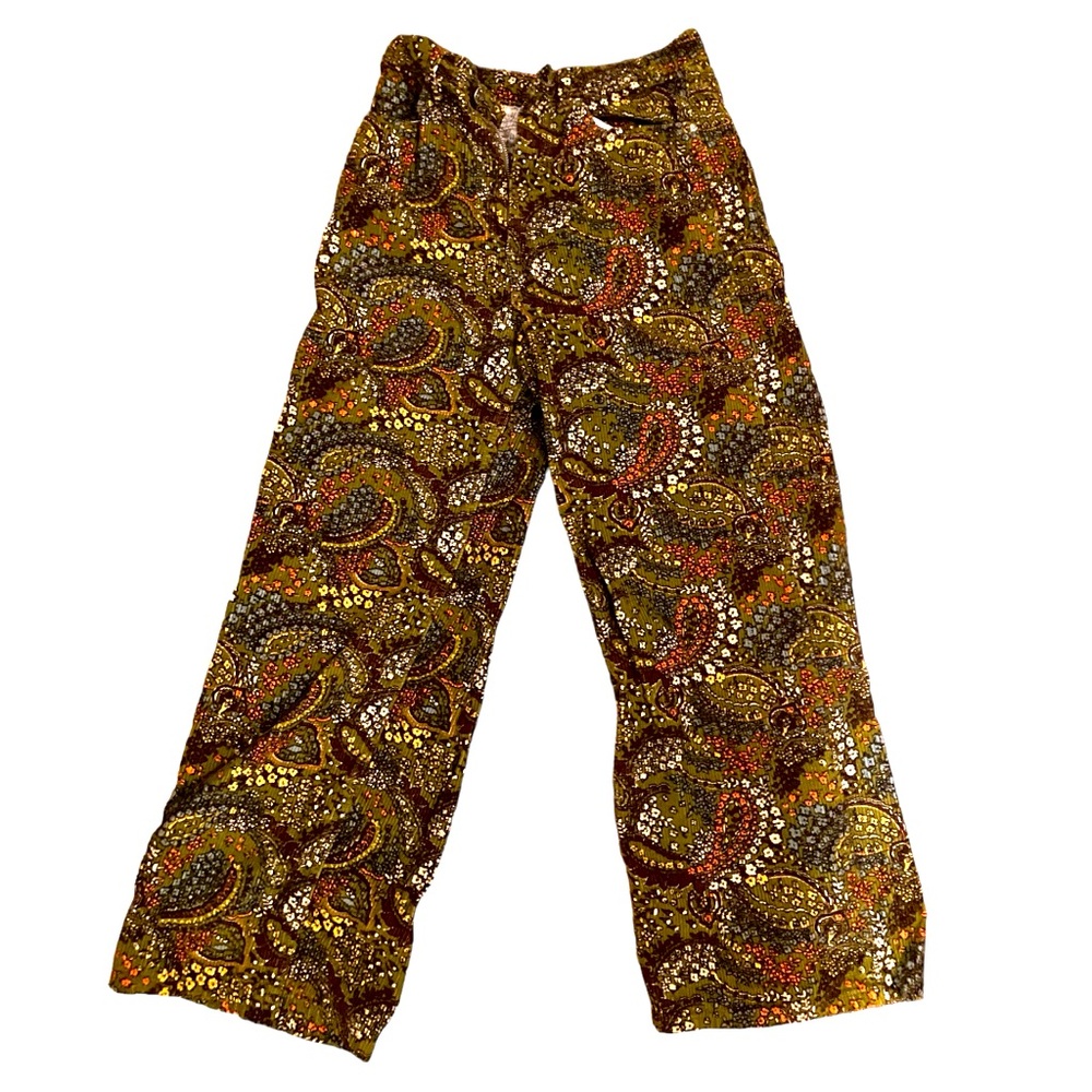 UO Corduroy Paisley Print Pants featuring a brown and multicoloured design pants